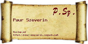 Paur Szeverin névjegykártya